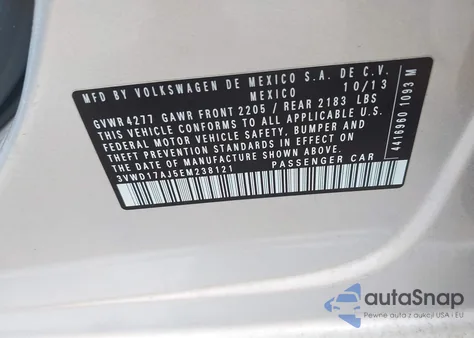 2014 Volkswagen Jetta 1.8T Se from USA, damaged, VIN 3VWD17AJ5EM238121